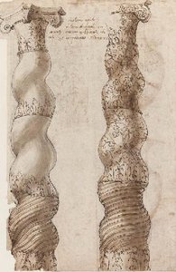 Etudes De Deux Colonnes Torses (recto); Etudes D'un Chapiteau Corinthien Et De Deux Aiguieres (verso) — Charles James Adams