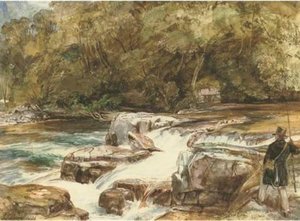 An Angler On A Devonshire River — John Frederick Lewis