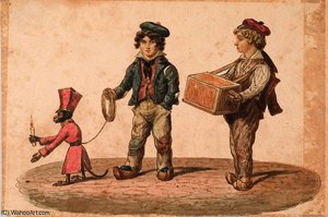 Clay Organ Grinder With Monkey — Edward Williams