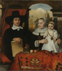 Willem Van Der Helm (c 1625-75), Municipal Architect Of Leiden, With His Wife Belytgen Cornelisdr Van Der Schelt (d 1661) And Their Son Leendert (1622-64), Barent Fabritius, 1656 — Bernard Pietersz Fabritius