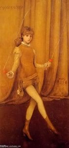 Harmony In Yellow And Gold The Gold Girl Connie Gilchrist — James Abbott Mcneill Whistler, Tonalism