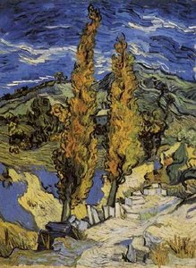 Deux Peupliers Sur Le Chemin Des Collines — Vincent Willem Van Gogh