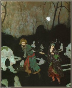 In A Moslem Cemetery — Edmund Dulac, Art Nouveau