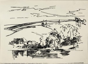 Houses Above The Water. Stebliv (?) — Hryhorii Havrylenko