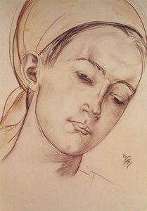 Female Head — Kuzma Petrov-vodkin