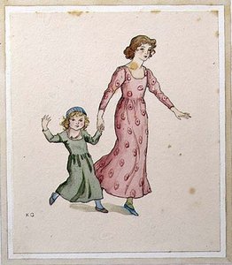 Two Little Girls In Party Dresses