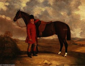 A huntsman with his hunter in a landscape