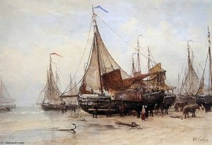 Work At The Beach Sun — Hendrik Willem Mesdag