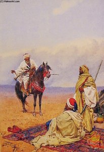 Horseman Stopping At A Bedouin Camp