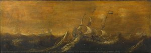 Ships in a Storm, Andries van Eertvelt (attributed to), 1600 - 1652