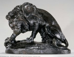 Lion And Serpent (tuileries Lion) — Antoine-louis Barye
