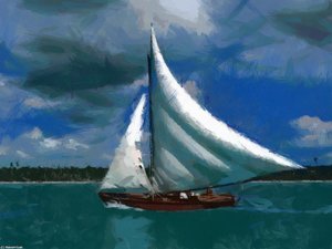 Caribbean Fishing Sailboat — Emile Albert Gruppé