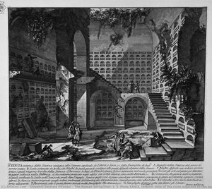 The Roman Antiquities, T. 3, Plate Xxxix. Interior View Of The Room Adjacent To The Burial Chambers Above. — Giovanni Battista Piranesi, Neo Classicism