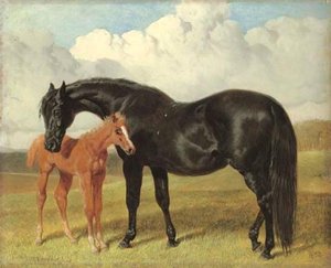 A Mare And Foal In A Landscape — John Frederick Herring Senior