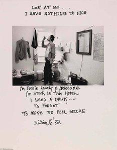 Untitled Look At Me.i Have Nothing To Hide I'm Fuckin Lonely Insecure I'm Stuck In This Hotel I Need A Drink To Forget To Make Me Feel Secure William H. '82, From The Series Rich And Poor — Jim Goldberg