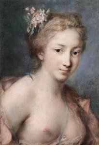 Flora — Rosalba Carriera, Rococo Pastel Portraiture
