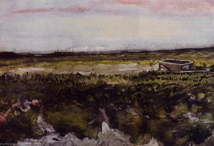 The Heath With A Wheelbarrow — Vincent Willem Van Gogh, Post-impressionist Landscape