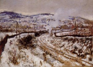 Train In The Snow At Argenteuil — Claude Monet