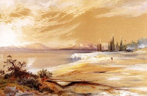 Hot Springs On The Shore Of Yellowstone Lake — Thomas Moran