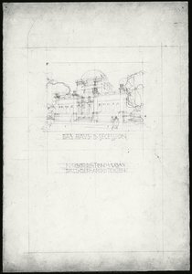 Building Of The Secession, Sketch For The Second Draft — Joseph Maria Olbrich, Art Nouveau