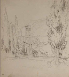 Lake Scene In Ticino, Switzerland — Myles Birket Foster, Impressionistic