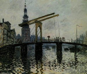 Rapenburgwal With Montelbaanstoren Sun — Claude Monet