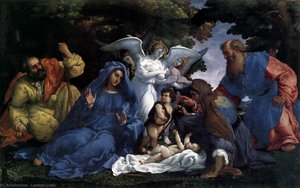 Holy Family With Angels — Lorenzo Lotto, High Renaissance