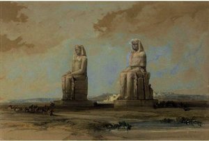 Statues Of Memnon In The Plain Of Thebes — David Roberts, Romanticism