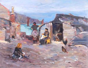 Family In A Harbour — William Henry Charlton