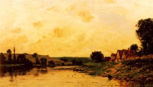 Laundresses by the river