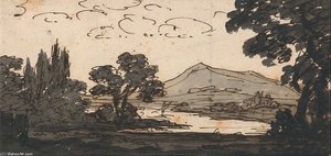 Landscape With Mountain And Lake — Alexander Cozens
