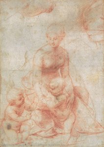 Madonna And Child With The Infant St John (recto) — Michelangelo Buonarroti, High Renaissance