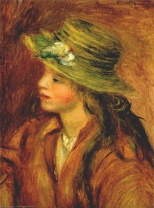 Girl With A Straw Hat — Pierre-auguste Renoir