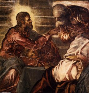 The Last Supper (detail) — Jacopo Tintoretto, Baroque Drama
