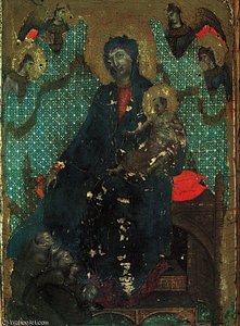 The Madonna Of The Franciscans, 1287-88, Panel Painti — Duccio Di Buoninsegna, Trecento Gothic Style