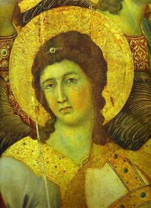 Maestó (front, Central Panel, Detail), An Angel — Duccio Di Buoninsegna, Gothic Art
