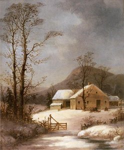 Winter Farmyard — George Henry Durrie, Romanticism