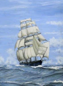 Unknown Ship, Fully Rigged — Charles William Hartnett