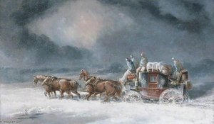 Mail Coach In A Snowstorm — Charles Cooper Henderson