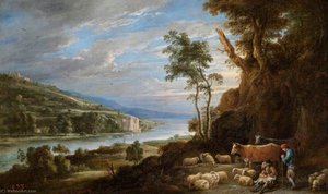 Landscape With Shepherds And A Distant View Of A Castle — David Teniers The Younger, Baroque