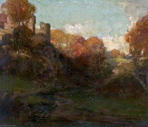 Landscape With A Castle — Thomas Bromley Blacklock, Impressionism