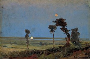 Moonlight River Scene — Frederick George Cotman