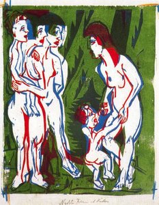 Naked Women With Children — Ernst Ludwig Kirchner, German Expressionism