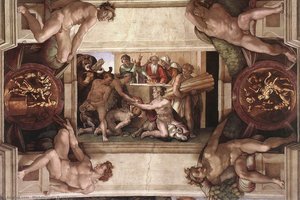 Sacrifice Of Noah (with Ignudi And Medallions) — Michelangelo Buonarroti, High Renaissance
