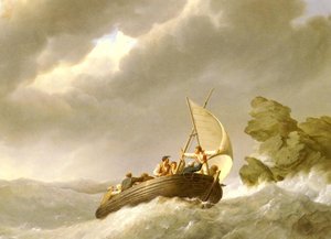 Sailing The Stormy Seas — Johannes Hermann Barend Koekkoek