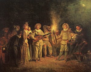 The Italian Comedy — Jean-antoine Watteau, Rococo