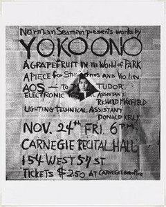 Poster For Works By Yoko Ono, Carnegie Recital Hall, New York, 1961 — George Maciunas