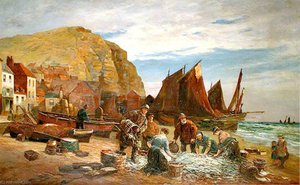 Fishermen On The Stade, Hastings, East Sussex — William Henry Borrow
