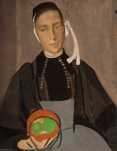Breton Woman With Apples — John S Currie