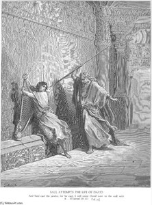 Saul Attempts To Kill David — Paul Gustave Doré